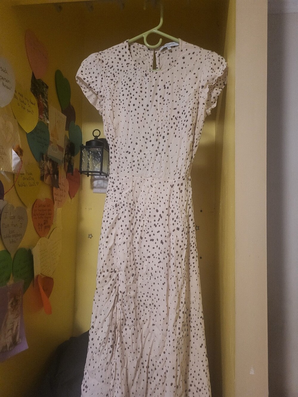 Olivaceous Cream Polka Dot Maxi Dress